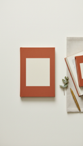 Softcover book burnt terracotta cream block